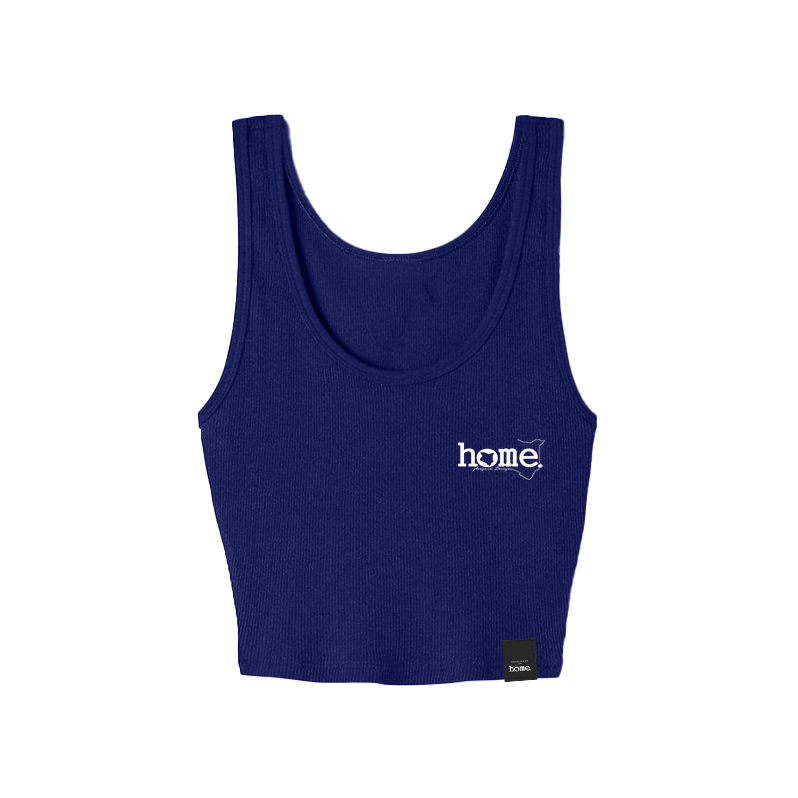 home_254 ROYAL BLUE MUSHIE VEST TOP WITH A WHITE 3D WORDS PRINT 